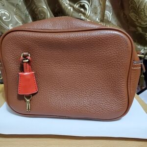 J. Crew Key And Lock Tan Leather Crossbody Bag